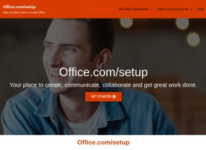How officeecomsetup.com looks like on a tablet such as an iPad.