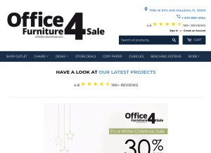 How officefurniture4sale.com looks like on a tablet such as an iPad.