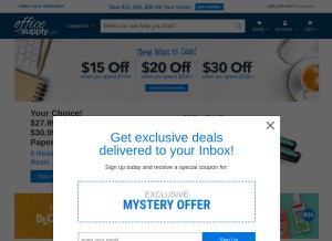 How officesupply.com looks like on a tablet such as an iPad.