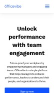 How officevibe.com looks like on a mobile device such as an iPhone.