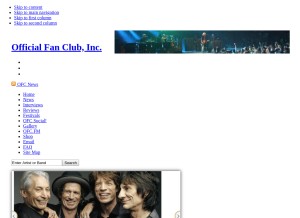 How officialfanclub.net looks like on a tablet such as an iPad.