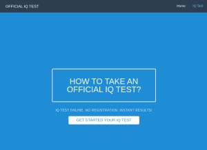 How officialiqtest.co looks like on a tablet such as an iPad.