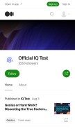 How officialiqtest.medium.com looks like on a mobile device such as an iPhone.