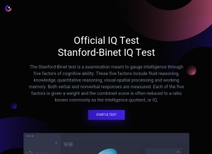 How officialiqtest.org looks like on a tablet such as an iPad.