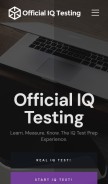 How officialiqtesting.com looks like on a mobile device such as an iPhone.