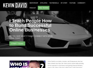 How officialkevindavid.com looks like on a tablet such as an iPad.