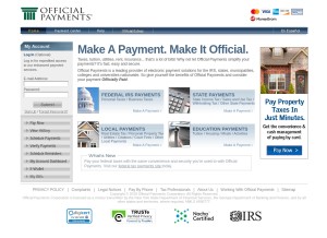 How officialpayments.com looks like on a tablet such as an iPad.