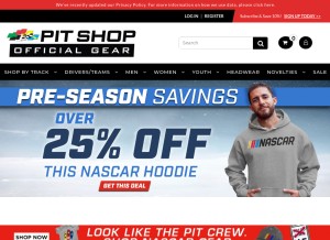 How officialracegear.com looks like on a tablet such as an iPad.