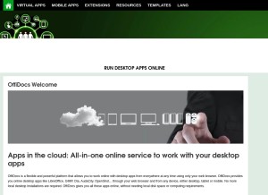 How offidocs.com looks like on a tablet such as an iPad.