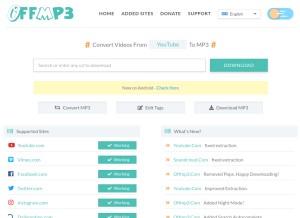 How offmp3.app looks like on a tablet such as an iPad.