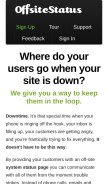 How offsitestatus.com looks like on a mobile device such as an iPhone.