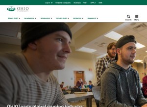 How ohio.edu looks like on a tablet such as an iPad.