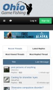 How ohiogamefishing.com looks like on a mobile device such as an iPhone.