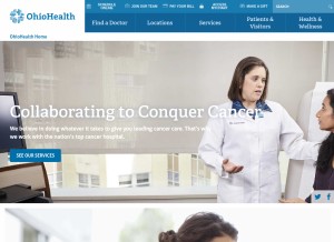 How ohiohealth.com looks like on a tablet such as an iPad.