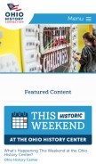 How ohiohistory.org looks like on a mobile device such as an iPhone.