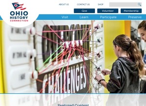 How ohiohistory.org looks like on a tablet such as an iPad.