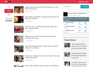 How ohman.vn looks like on a tablet such as an iPad.