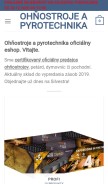 How ohnostrojepyrotechnika.sk looks like on a mobile device such as an iPhone.