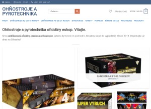 How ohnostrojepyrotechnika.sk looks like on a tablet such as an iPad.