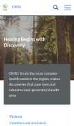 How ohsu.edu looks like on a mobile device such as an iPhone.