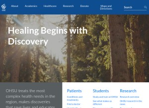 How ohsu.edu looks like on a tablet such as an iPad.