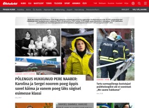 How ohtuleht.ee looks like on a tablet such as an iPad.