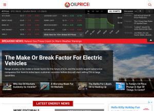 How oilprice.com looks like on a tablet such as an iPad.