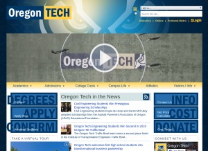 How oit.edu looks like on a tablet such as an iPad.