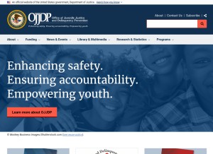 How ojjdp.gov looks like on a tablet such as an iPad.