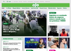 How ojo.pe looks like on a tablet such as an iPad.