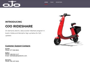 How ojoelectric.com looks like on a tablet such as an iPad.