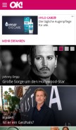 How ok-magazin.de looks like on a mobile device such as an iPhone.