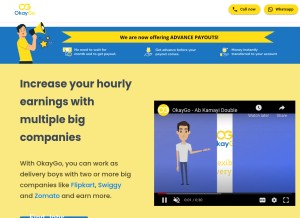 How okaygo.in looks like on a tablet such as an iPad.