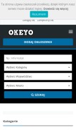 How okeyo.pl looks like on a mobile device such as an iPhone.
