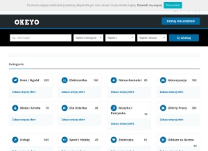 How okeyo.pl looks like on a tablet such as an iPad.