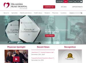 How okheart.com looks like on a tablet such as an iPad.