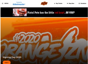 How okstate.com looks like on a tablet such as an iPad.