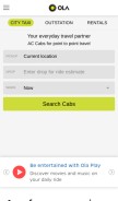 How olacabs.com looks like on a mobile device such as an iPhone.