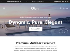 How olanliving.com.au looks like on a tablet such as an iPad.