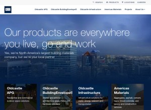 How oldcastle.com looks like on a tablet such as an iPad.