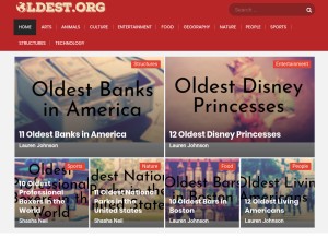 How oldest.org looks like on a tablet such as an iPad.