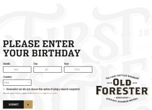 How oldforester.com looks like on a tablet such as an iPad.