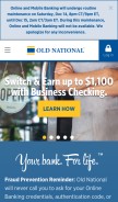 How oldnational.com looks like on a mobile device such as an iPhone.