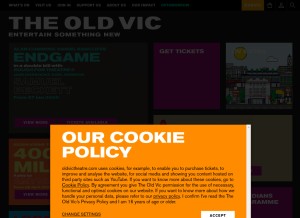 How oldvictheatre.com looks like on a tablet such as an iPad.