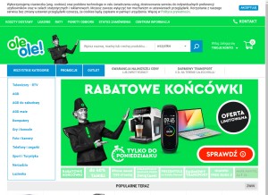 How oleole.pl looks like on a tablet such as an iPad.