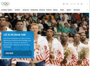 How olympic.org looks like on a tablet such as an iPad.