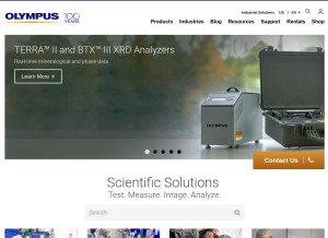 How olympus-ims.com looks like on a tablet such as an iPad.