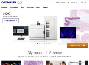 How olympus-lifescience.com looks like on a tablet such as an iPad.