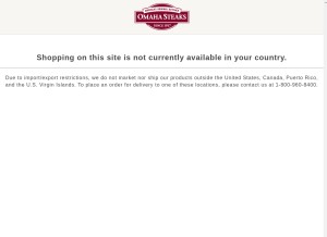 How omahasteaks.com looks like on a tablet such as an iPad.