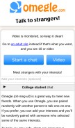 How omegle.com looks like on a mobile device such as an iPhone.